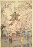 Hiroshi Yoshida, A Glimspe of Ueno Park