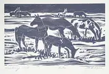 Wintering Out # 50/100 by Illingworth Kerr, lino block on paper, sold Nov 2014