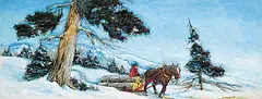 Yvonne Bolduc, Untitled - Another Load of Wood, oil on wood panel