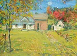 Franklin Brownell, Untitled - Country Farm, P.Q., oil on wood board