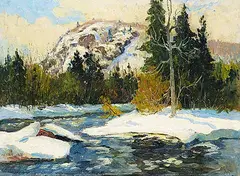 Maurice Galbraith Cullen, The North River at Ste. Marguerite, 1929, oil on wood panel