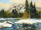 Maurice Galbraith Cullen, The North River at Ste. Marguerite, 1929, oil on wood panel