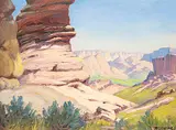 Stevenville Park by Roland Gissing, 1963, oil on canvas board, sold Nov 2014