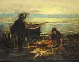 John A. Hammond, A Good Catch, 1906, oil on paper board