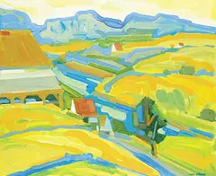 Rene Hebert, Summer Landscape, 1987, oil on canvas