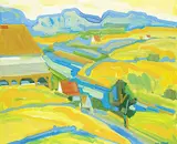 Rene Hebert, Summer Landscape, 1987, oil on canvas