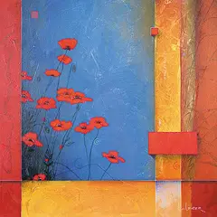 Don Li-Leger, Poppy Dance II, 2004, acrylic on canvas