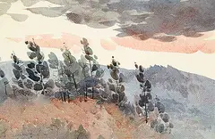 Luke Orton Lindoe, Foothills, 1990, watercolour on paper