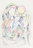 Daphne Odjig, Voices from Within, coloured pencil on paper