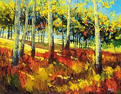 Neil Patterson, Fall Leaves, oil on wood board