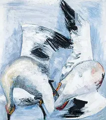 Claude Picher, Untitled - Les Oies, oil on canvas