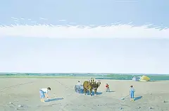 Peter Shostak, Will We Ever Pick Up All the Rocks, 1983, oil on canvas