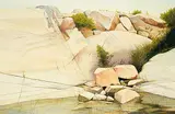 Ivan Wheale, Fallen Rock - The Chickens, 1988, oil on canvas