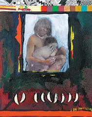 Jane Ash Poitras, Fetish Child, 1998, mixed media on canvas
