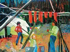 Jane Ash Poitras, Fort Chip Fisheries, oil on canvas