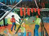 Jane Ash Poitras, Fort Chip Fisheries, oil on canvas
