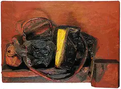 Gordon Rayner, Pot Luck, 1984, mixed media assemblage on wood