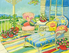 Sherril Chase, Lazy Afternoon, oil on wood board