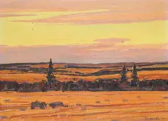 William Duma, Dusk, 1986, oil on canvas board
