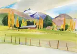 View of Mount Aspiring from the Wanaka by Bonnie Patricia Folkins, 2006, watercolour on paper, sold Nov 2014