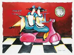 Martini Girls by Jennifer Garant, watercolour on paper, sold Nov 2014