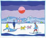 Ted Harrison, Athabasca Trans-Canada Trail Relay 2000 #45/150, 2000, colour silkscreen on paper