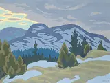 Edwin Holgate, Untitled - Snow Clouds #36/100, colour silkscreen on paper