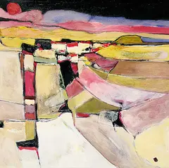 H.E. Kuckein, Untitled - Abstract Landscape, mixed media on canvas