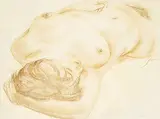 Louis Muhlstock, Untitled - Reclining Nude, 1965, pastel on paper