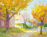 Francine Noreau, Autumn in the Lane, oil on canvas