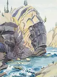 Untitled - Buffalo Head Rock by Margaret Shelton, 1945, watercolour on paper, sold Nov 2014