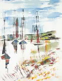 Alfred Birdsey, Untitled - Four Sailboats