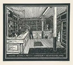 Joe Carter, Weir's Store, Petty Harbour, Newfoundland #40/50, 1979, relief print