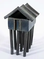 Jennifer Elion, Untitled - Chou Bronze Form, 1988, glazed raku sculpture