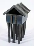 Jennifer Elion, Untitled - Chou Bronze Form, 1988, glazed raku sculpture
