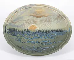 Robin Hopper, Untitled - Sunrise on the Ocean, glazed ceramic