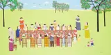 John Lim, New Year's Reunion, 1977, acrylic on canvas
