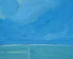 Robert F.M. McInnis, Untitled - Blue Sky, Southern Alberta, 2007, oil on wood board