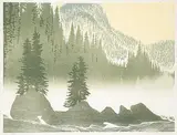 Winter Mist #4/15 by Benita Elizabeth Sanders, 1977, colour relief print on paper, sold Oct 2014
