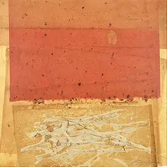 Tom Smith, Untitled - Abstract in Ochre, mixed media on canvas