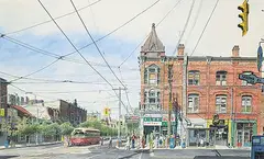 Lesile Tait, Untitled - Lite Bite at Spadina Avenue, watercolour on paper