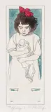 Walter J. Phillips, Margaret with a Doll #11/150, 1927, colour wood block on paper