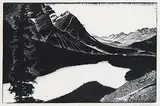 Walter J. Phillips, Mistaya Valley [Peyto Lake], 1937, wood engraving on paper