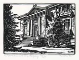 First Public Library, Calgary #148/200 by Margaret Shelton, 1941, lino block on paper, sold May 2014
