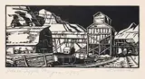 Ideal Tipple, Wayne #2/25 by Margaret Shelton, 1948, lino block on paper, sold May 2014