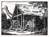Margaret Shelton, Cabin at Athabasca Falls #26/100
