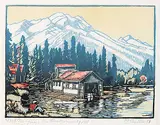 Margaret Shelton, Mt. Norquay and the Boathouse #1/100