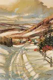 Sydney Berne, Snowy Winter Road, Laurentians, oil on canvas board