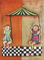 Rodo Graciela Boulanger, Untitled - Swingset #109/200, colour lithograph on paper