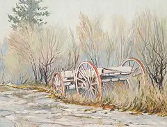 Barry Burdeny, Untitled - The Old Wagon, oil on wood board